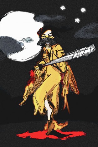 Asian Samurai Girl: Sketch